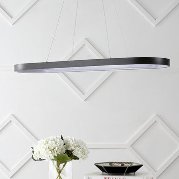 Nolan Modern Contemporary Iron Integrated LED Pendant - JONATHAN Y